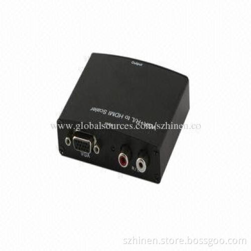 2013 Hot-sale High-quality VGA + R/L to HDMI Scalar Converter with 1,920 x 1,080 Pixels Resolution